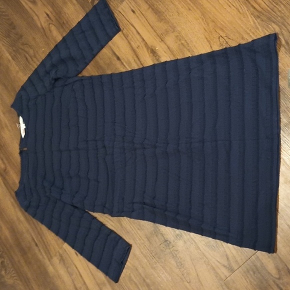 Trina Turk Navy Blue Lace Eyelet 1/2 Sleeve A Line Dress QQQ - Picture 1 of 5